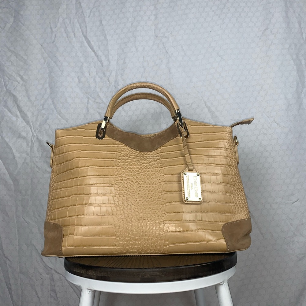 Bebe faux animal skin purse